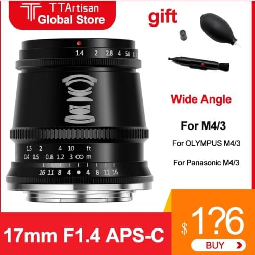 TTArtisan 17mm F1.4 Lens for M4/3 Mount Large Aperture Camera Lens For OLYMPUS E-M5 E-M10 E-M10II For Panasonic GH4 GH5 GX9 GM10