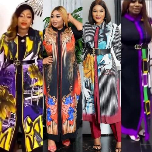 Spring and Autumn African Women Long Sleeve Printing Plus Size Long Dress African Dresses for Women Maxi Dress African Clothes