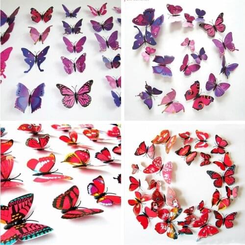 Magnetic Fridge Stickers Butterfly Magnet Fridge Magnet Stickers 12Pcs/Set Christmas Home Decor Handcraft Kids DIY Poster Decal