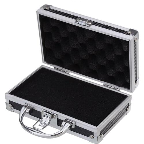 Aluminium Alloy Tool Box Handle Instrument Storage Case Travel Luggage Organizer Suitcase with Sponge Lining