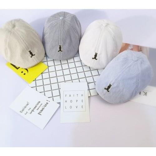 Cute Baby Hats Children Cotton Stripe Classic Style Fashion Boy Newsboy Cap Toddler Spring Summer Berets Baseball Caps for Girls