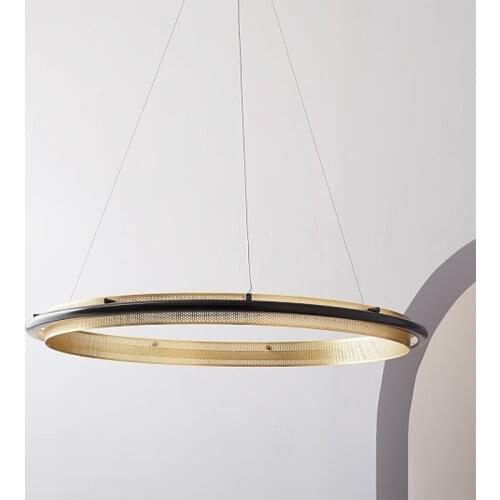 Modern LED Simple Light Luxury Ring Dining Room Chandelier Living Room Lamp Nordic Art Lamp Nordic Round Living Room Chandelier