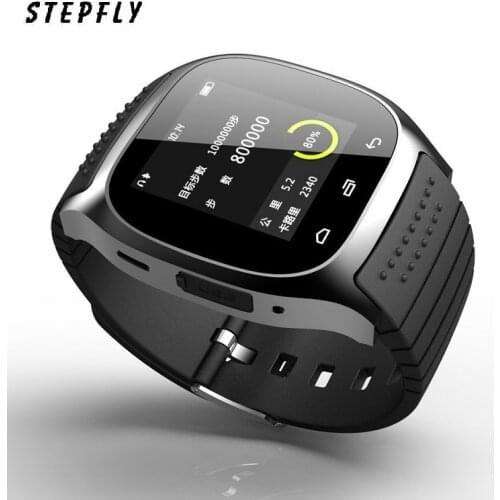 Stepfly Sport Bluetooth Smart Watch Luxury Wristwatch M26 with Dial SMS Remind Pedometer for IOS Android Phone