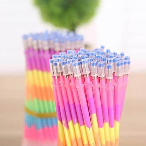 10Pcs Colorful 0.5mm Gel Ink Pen Refills Glitter School Drawing Write Stationery