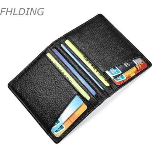2019 Super Slim Soft Wallet Mini Credit Card Wallet Purse Card Holders 100% Genuine Leather Men Wallet Thin Small