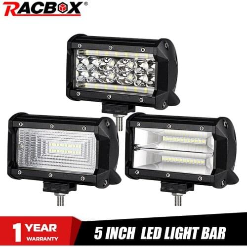 Racbox 2Pcs 5 inch Led Work Light 6000K White Combo Beam Flood Beam Off Road Driving Light 4x4 Truck Motorcycle SUV UTV ATV 12V