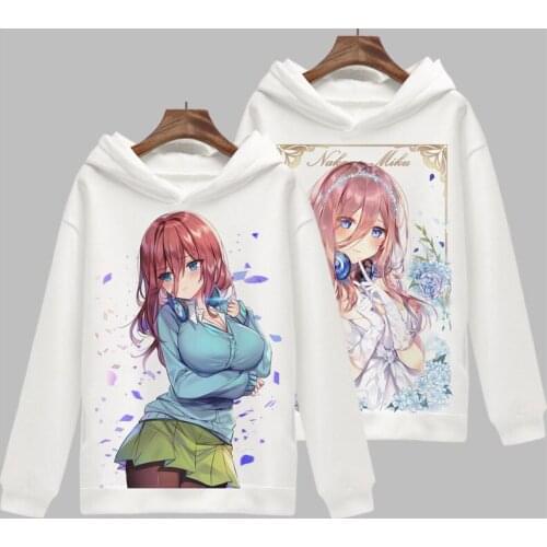 The Quintessential Quintuplets Cosplay Hoodie Nakano Ichika Nino Miku Print Fleece Sweatshirt Hoodies Pullover Top Costume Hoody