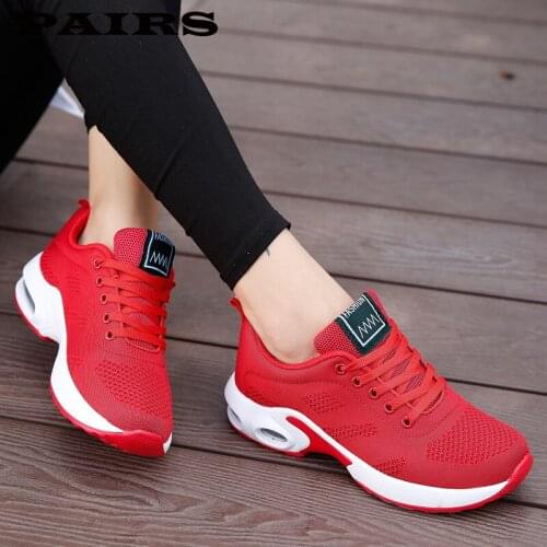 Women Shoes Female Loafers Breathable Mesh Lightweight Air Cushion Thick Sole Flat Heel Women Tennis Shoes Casual Plus Size 42