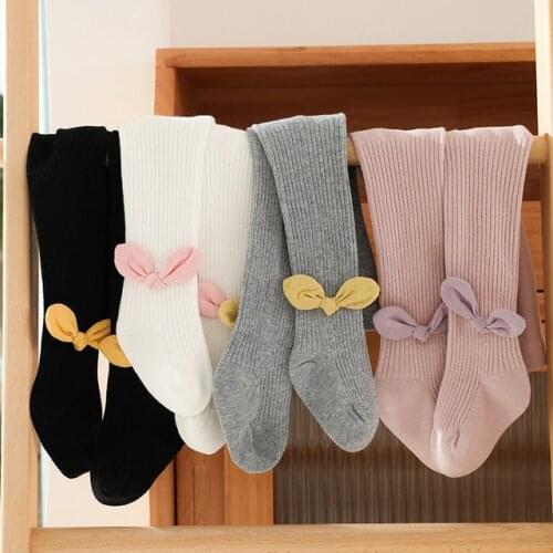 Spring autumn kids baby girls tights cotton warm soft cute bow stretch casual fashion Newborn Infant toddler baby girl pantyhose