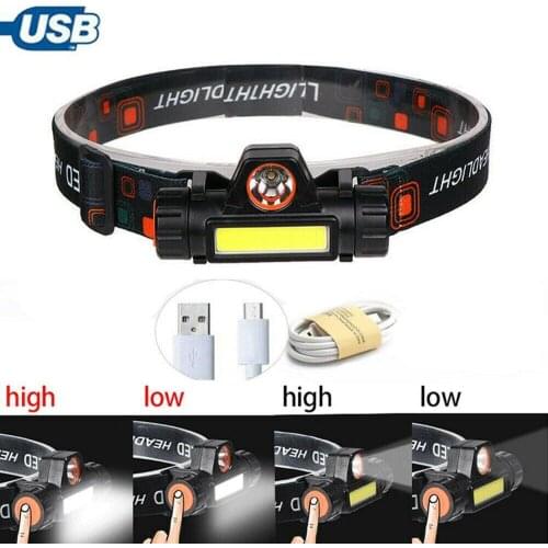 Waterproof LED headlamp T6 COB work light 2 light mode with magnet headlight built-in 18650 battery suit for fishing, camping
