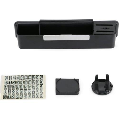 LCD Screen Storage Box for Tesla Model 3, Multi-Function Dashboard Organizer Tray Phone Holder with Parking Number Plate