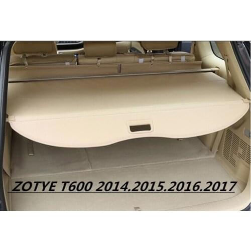Car Rear Trunk Security Shield Cargo Cover For ZOTYE T600 2014.2015.2016.2017 2018 Auto Accessories (Black, beige)