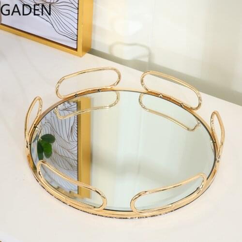 Nordic Mirror Storage Tray Electroplating Process Coffee Table Decoration Tray Modern Minimalist Storage Tray Desktop Ornaments