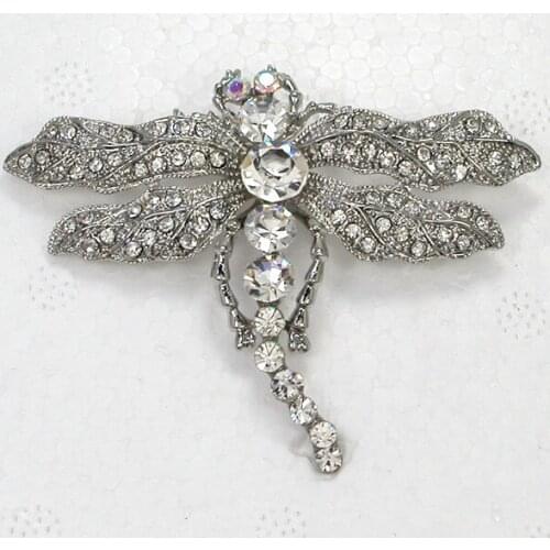 Clear Rhinestone brooch Dragonfly Pin brooches C645 A