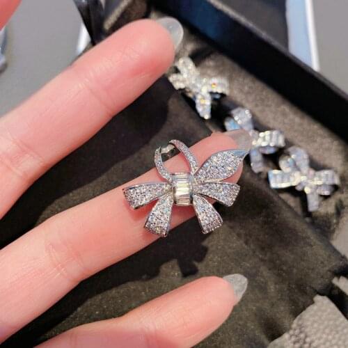 Charm Vintage Female Bowknot 925 Sterling Silver Wedding Bands Finger Rings Bridal Engagement Ring for Women Fine Jewelry Gift