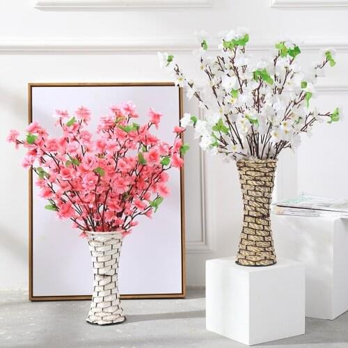1 Pcs 65cm Artificial Cherry Spring Plum Peach Blossom Branch Silk Flower Tree Home Party Wedding Decor 20 Pcs/lot