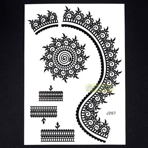 1pc Long Lasting Flash Waterproof Tattoos BJ207 Airbrush Temporary Tattoo Stickers Ink Henna for Women Body Art Tattoo Templates