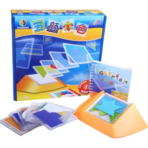 100 Challenge Color Code Puzzle Games Tangram Jigsaw Board Puzzle Toy Children Kids Develop Logic Spatial Reasoning Skills Toy
