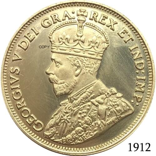 1912 Canada 10 Dollars - George V Brass Copper Gold Coin Souvenirs For Home And Gifts Metal Collectible Numismatic Coins