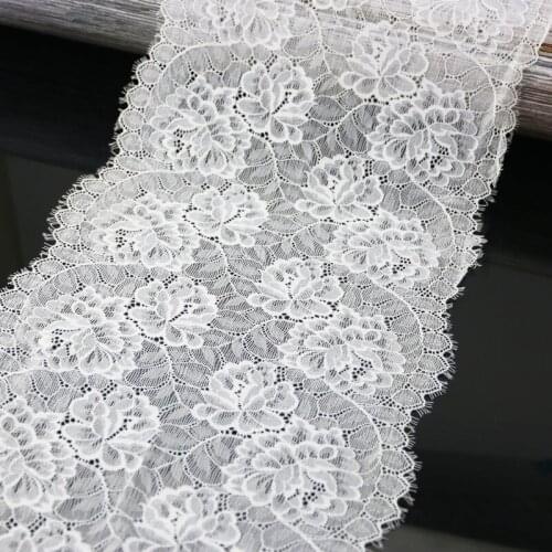 3 meters) 23cm flower Stretch Lace Trims For Clothing Accessories Dress Sewing Applique Costume Lace Fabrics