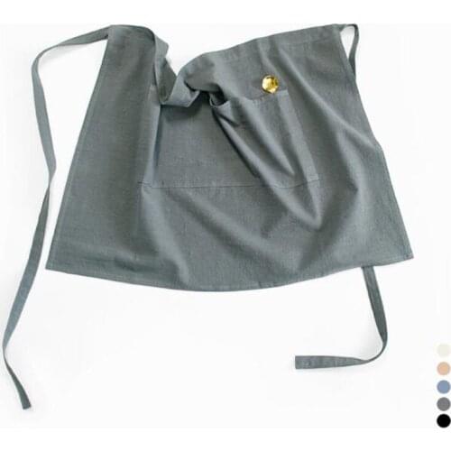 30pcs Cotton Linen Apron Kitchen Nail Art Floral Barista Barber Artist Aprons Half Waist Gardening Aprons