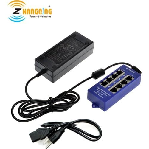 48V Gigabit Passive 4Port PoE Injector 802.3Af/at Power Over Ethernet With 48V 60W Power Supply For PoE Camera, IP Phone