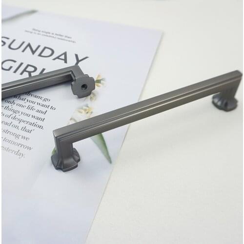 5'' Drak Gray Cabinet Handles Pulls Modern Zinc Alloy Kitchen Drawer Pull Wardrobe Handle Furniture Accessory Knob Handle Pull