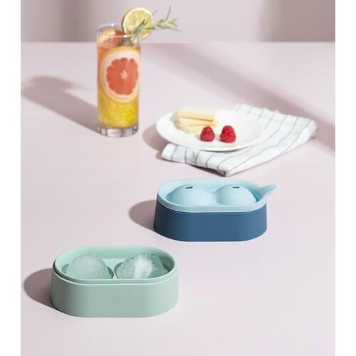 5CM Double Ball Ice Cube Maker Food Grade Silicone Molds With Cover Ice Cream Mold Non-Stick Ice Mould Kitchen Accessories