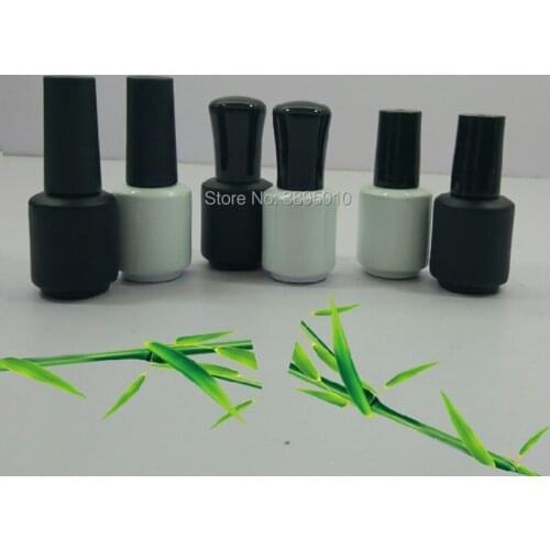 500pcs 8ml Empty Cosmetic Containers Nail Glass Bottles with Brush white black Glass Nail Polish Bottle F1023
