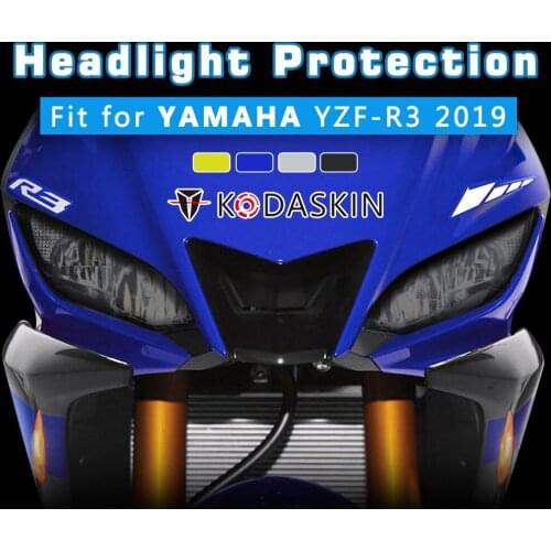 KODASKIN Motorcycle Accessories ABS Headlight Screen Protection Cover Headlight Guard Accessories For YAMAHA YZF R3 2019-2020