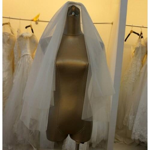 Free Shipping Big Discount Top Quality Cheap Veu De noiva Wedding Veils Bridal Accesorie Short Bridal Veils White Ivory