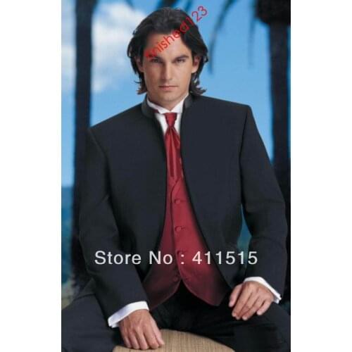 Free shipping!custom made cheap men tuxedos/ Good price black Suits & Tuxedo groomsmen dresses vest /custom wedding groom suits