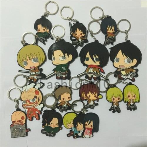 Llaveros Key Chain Japanese Comic silicone Attack on Titan Eren Rival Armin keychain anime figure PVC keyring accessories