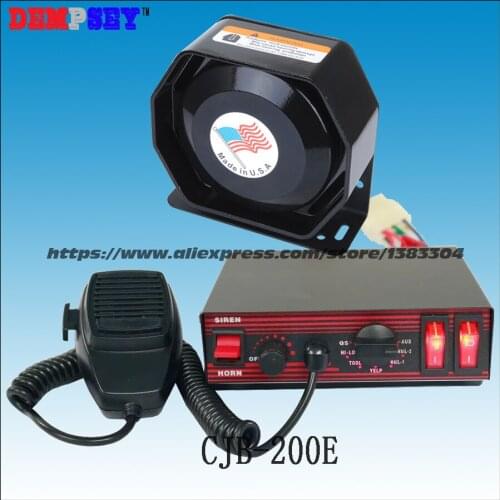 CJB-200E wires Car siren,DC12V fire/Police/ truck / emergency vehicle 200w alarm siren ,200W Speaker alarm,8 Tones , car siren