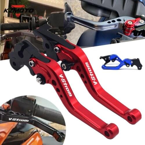For SUZUKI DL1000 DL 1000 V-STROM V-strom LOGO 2020 Motorcycle CNC Aluminum Short Adjustable Brake Clutch Levers Accessories