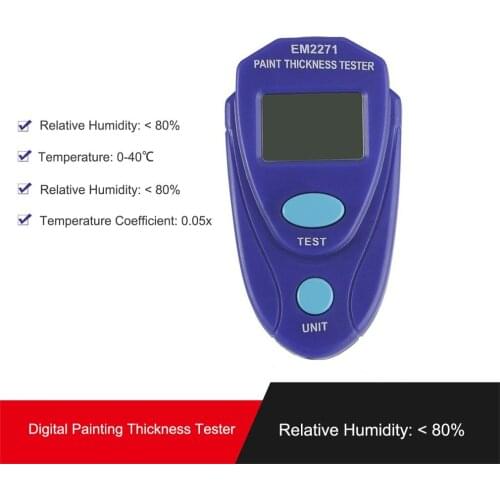 EM2271 Mini Coating Digital Painting Thickness Tester Meter Mini LCD Automotive Data Hold Car Coating Thickness Gauge