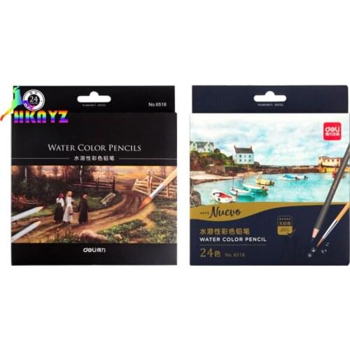 1sets Water-soluble Colored Pencil Crayons 24 36 48 72 Color Professional Sketch Watercolor Pen Kids Art Supplies Painting Set