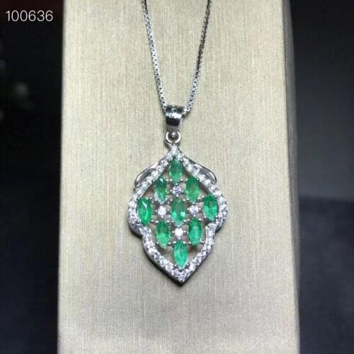 Classic natural emerald necklace, royal style, world famous gem, good quality, low price, 925 silver
