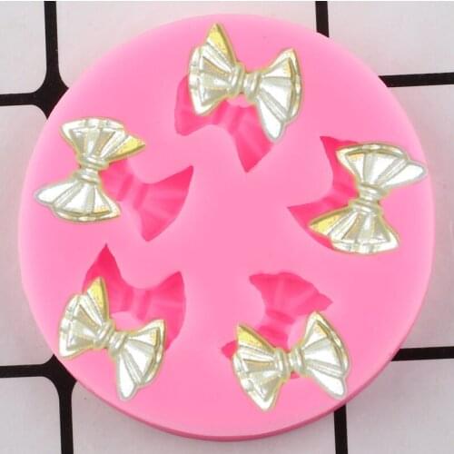 Tiny Bows Silicone Mold DIY Wedding Cupcake Topper Fondant Cake Decorating Tools Resin Clay Jewelry Molds Candy Chocolate Moulds