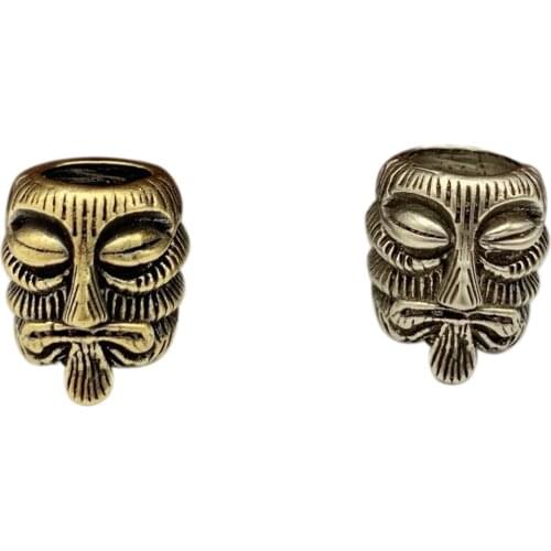 Meditator Brass Handcrafted Lanyards Pendant Paracord Pendant Lanyard Beads Charms Metal Spacer Bead for Folding Knife