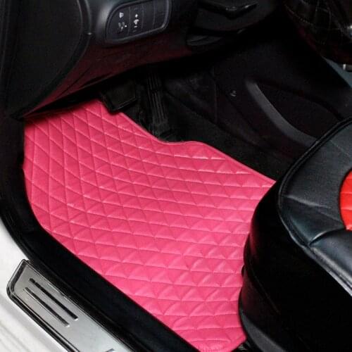 Fashion foot mats leather anti slip car floor mats girls women universal car floor mats diamond for all car model