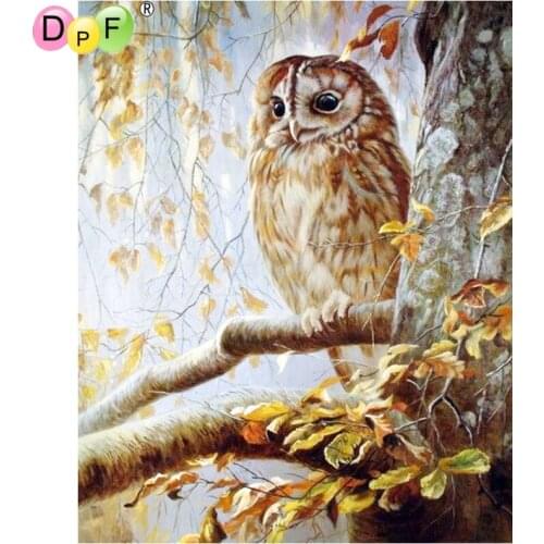 DPF 5D DIY Diamond Painting Cross Stitch Tree Owl Diamond Painting Round Diamond Painting Embroidery Mosaic Decoration art Gift