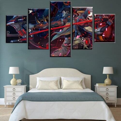 Canvas Printed Wall Art 5 Panel Genji And Hanzo Pictures Home Decor Game Poster Canvas Painting On Living Room Cuadros