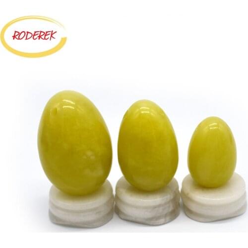 Drilled Jade Egg Exercise Lime Stone Yoni Egg Set For Kegel Exercise Vaginal Muscle Massage Relaxation