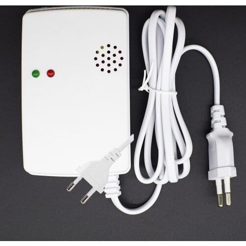 Independent Combustible Gas Alarm LPG LNG Coal Natural Gas Leak Detector Sensor High Sensitive For Home Security Safety EU Plug
