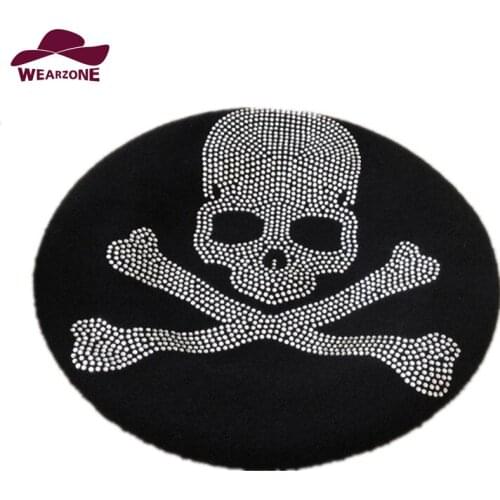 New Winter women hat Vintage Berets wool diamond skull Caps pillbox hat gorras Hats Beret boinas mujer 100% Wool Beanie Hat