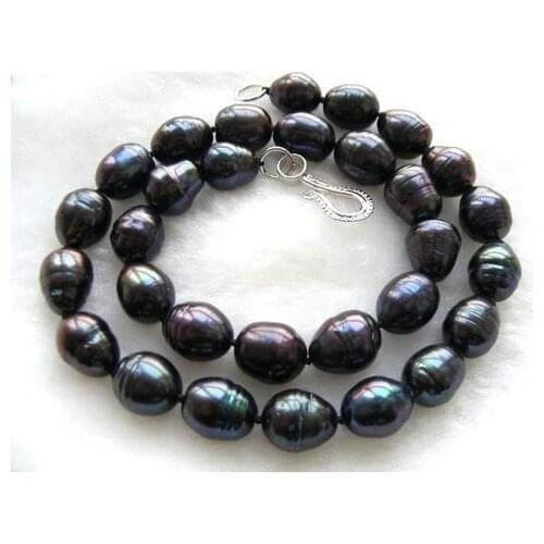 New Arrival Favorite Pearl Jewelry Wonderful 13mm Black Natural Freshwater Pearls Necklace Amazling Charming Lady Gift