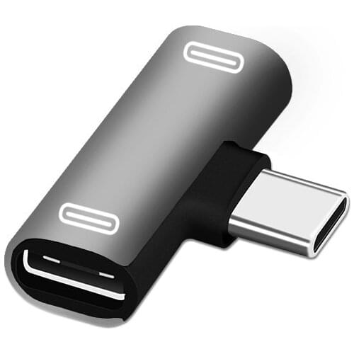 Double Type C Jack To Earphone Listen Music Converter Type C Charging Converter Phone Charge Jack Adapters For Xiaomi Huawei