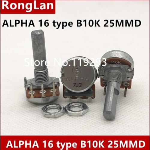 [SA]Taiwan ALPHA 16 Potentiometer Single Unit within B10K clubfoot 25MM axis.--10PCS/LOT