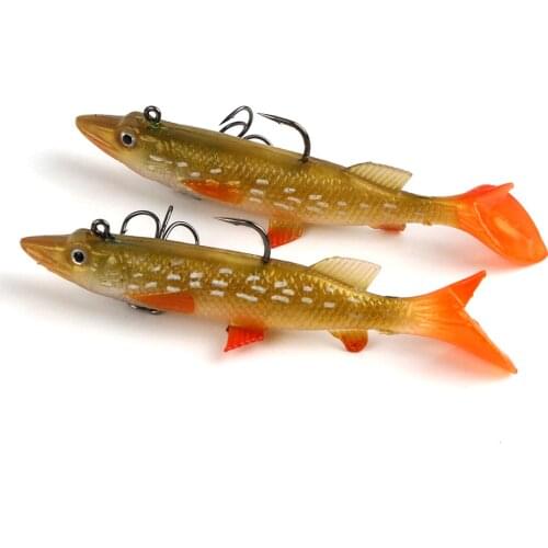 9.5cm 14g Fishing Lure Swimming Artificial Baits T Tail Silicone Soft Lures Swimbait Wobblers Yellow Sharp Mouth White Spot Lure